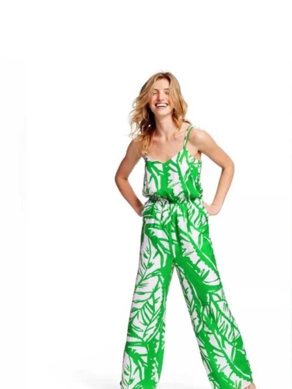 Lily Pulitzer x Target Colab Green Leaf-Print Wide-Leg Jumpsuit